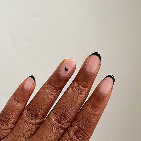 Astonishing Black French Tip Nail For Girls