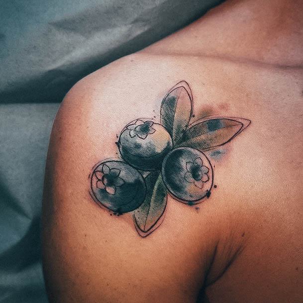 Astonishing Blueberry Tattoo For Girls