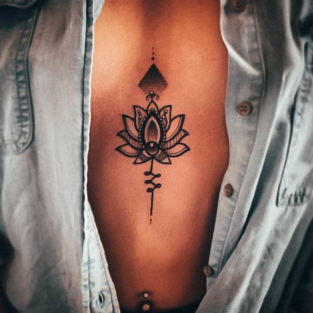 Astonishing Boob Tattoo For Girls Mandala Flower