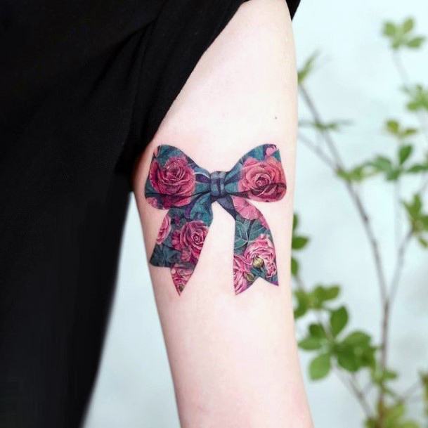 Astonishing Bow Tattoo For Girls