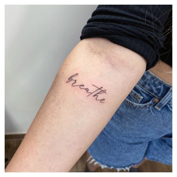 Astonishing Breathe Tattoo For Girls