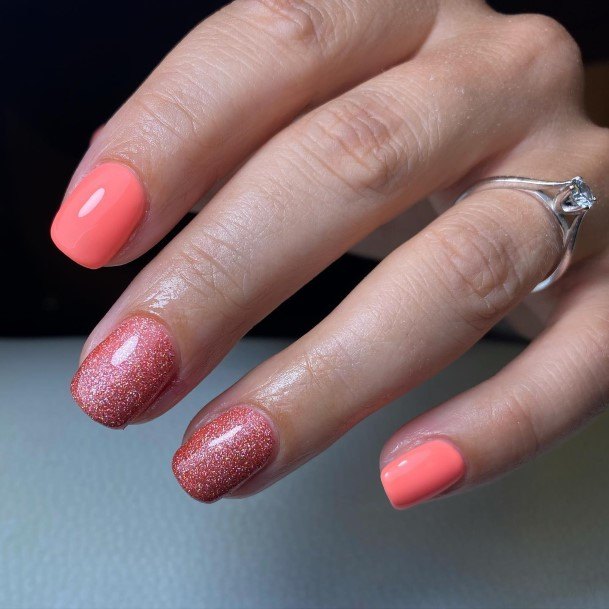 Astonishing Bright Coral Nail For Girls