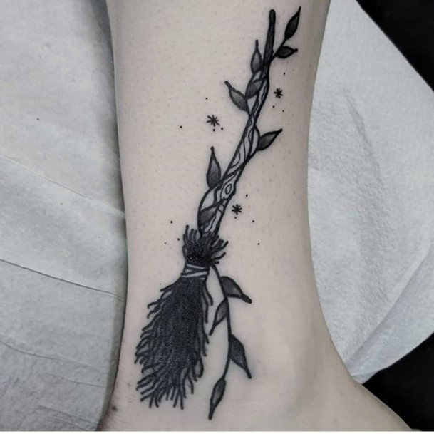 Astonishing Broomstick Tattoo For Girls