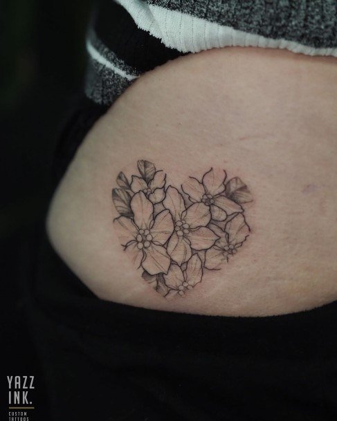 Astonishing Butt Tattoo For Girls Heart Flower