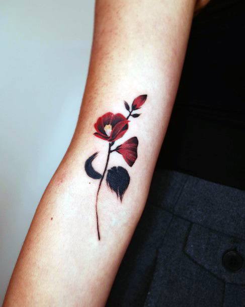 Astonishing Camellia Tattoo For Girls