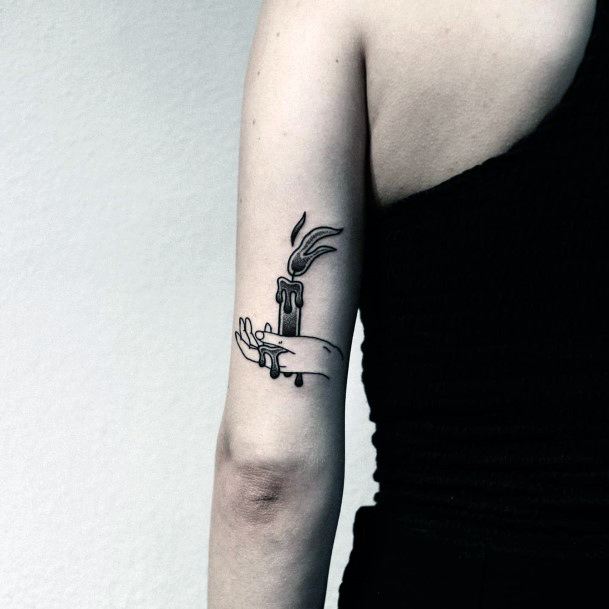 Astonishing Candle Tattoo For Girls