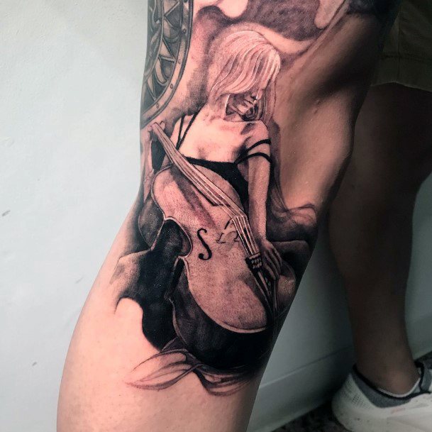 Astonishing Cello Tattoo For Girls