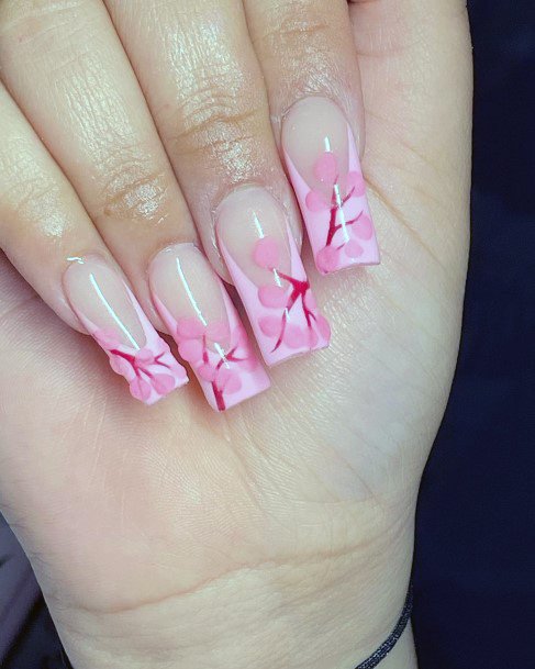 Top 100 Best Sakura Nails For Women - Cherry Blossom Fingernail Ideas