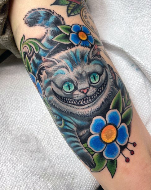 Astonishing Cheshire Cat Tattoo For Girls