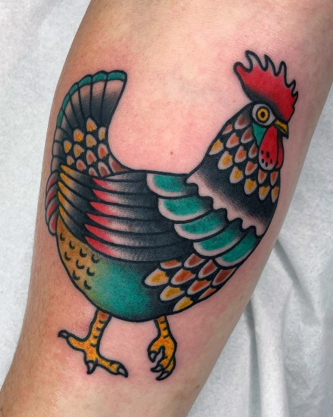 Astonishing Chicken Tattoo For Girls