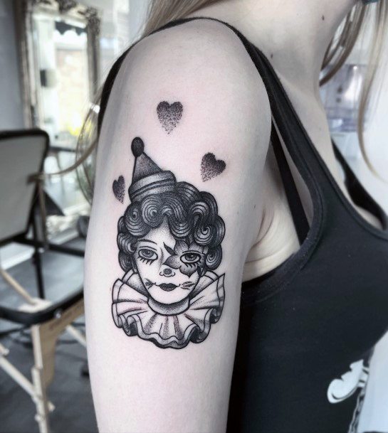 Astonishing Clown Tattoo For Girls