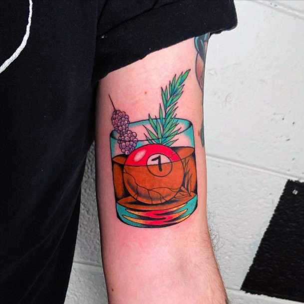 Astonishing Cocktail Tattoo For Girls