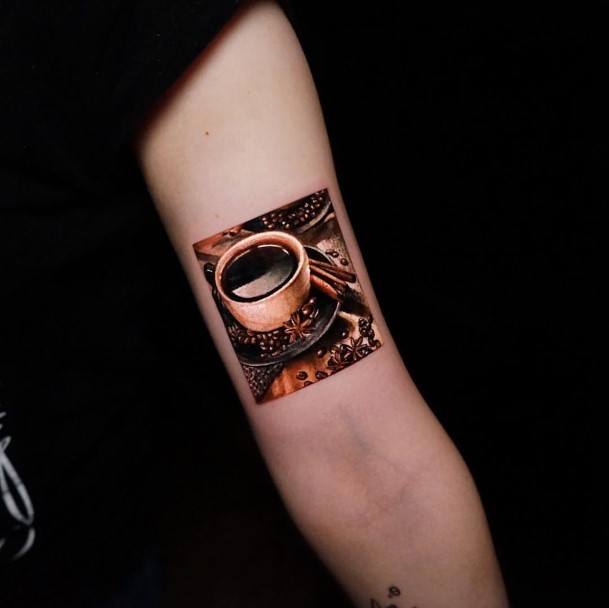 Astonishing Coffee Tattoo For Girls