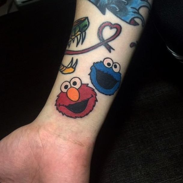 Astonishing Cookie Monster Tattoo For Girls