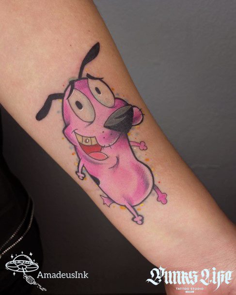 Astonishing Courage The Cowardly Dog Tattoo For Girls