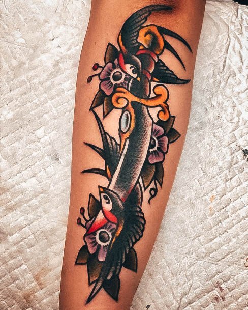 Astonishing Dagger Tattoo For Girls