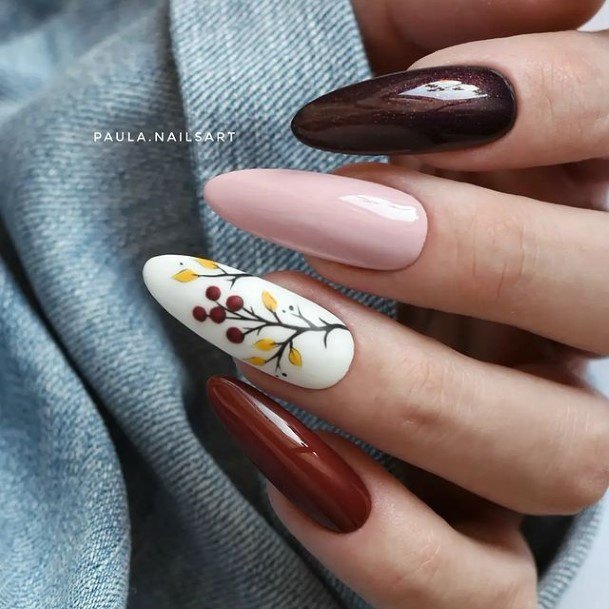 Astonishing Dark Maroon Nail For Girls