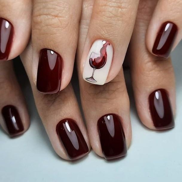 Astonishing Deep Red Nail For Girls