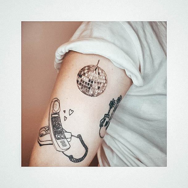 Astonishing Disco Ball Tattoo For Girls