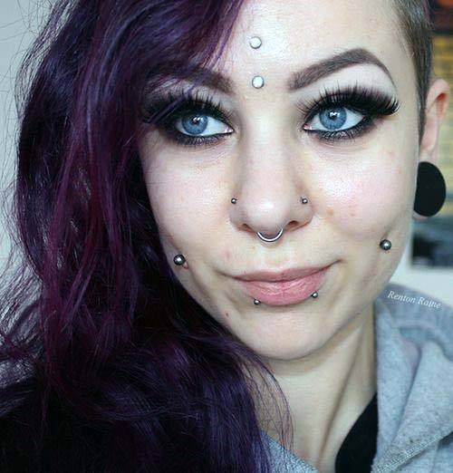 Astonishing Double Vertical Bridge Double Nostril Cheek And Snake Bite Piercing Inspiration Ideas For Women