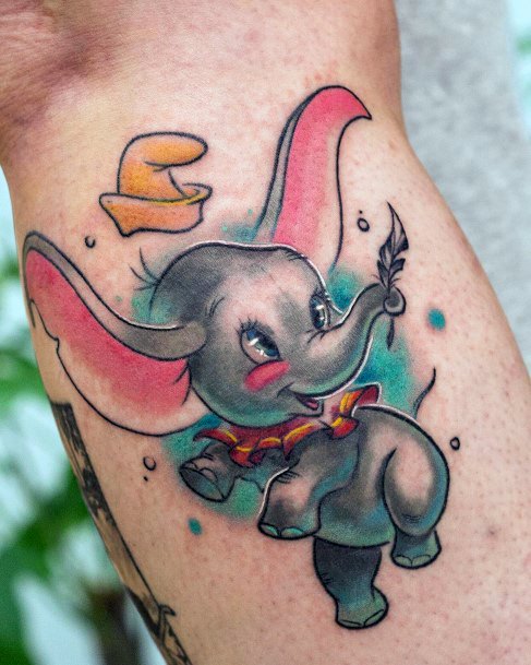 Astonishing Dumbo Tattoo For Girls