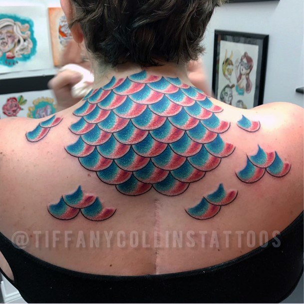 Astonishing Fish Scales Tattoo For Girls