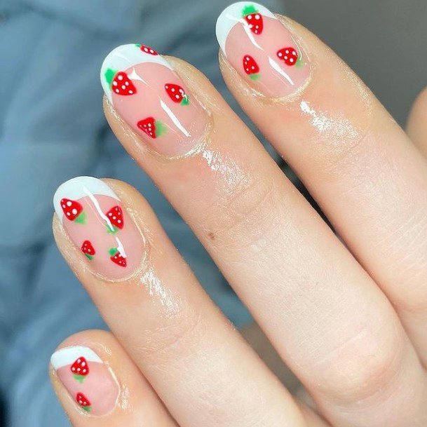 Astonishing Fruit Nail For Girls Red Strawberries