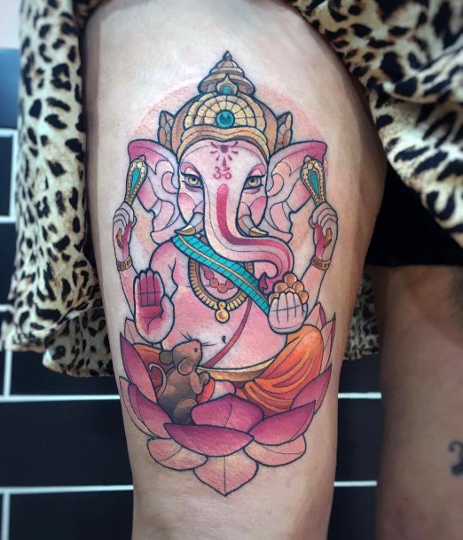 Astonishing Ganesha Tattoo For Girls