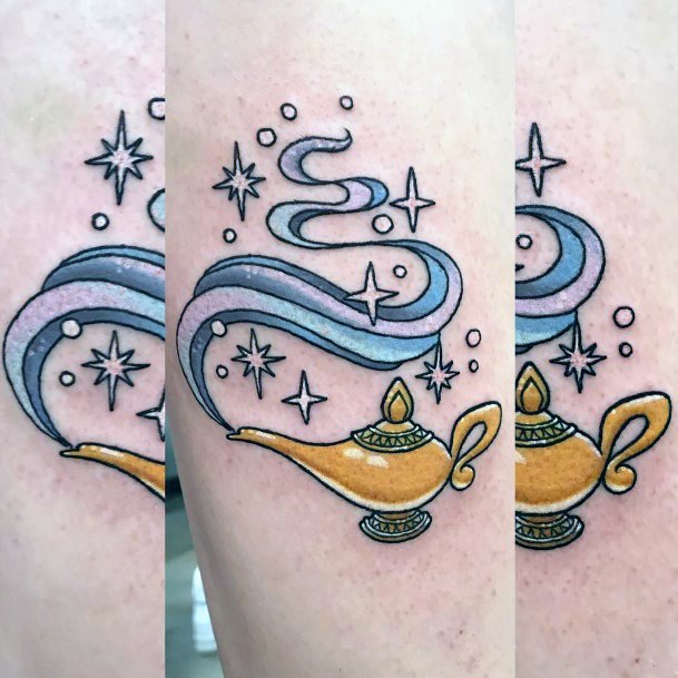 Marianne Fredericks on Instagram Tattoo I did last year  The genie lamp  at the bottom was redone previously done so I touched it up and added  the goddess Story My