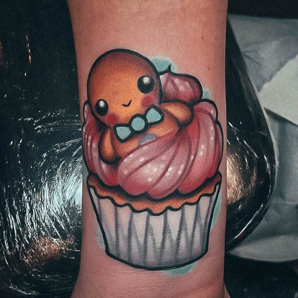 Astonishing Gingerbread Man Tattoo For Girls Cupcake