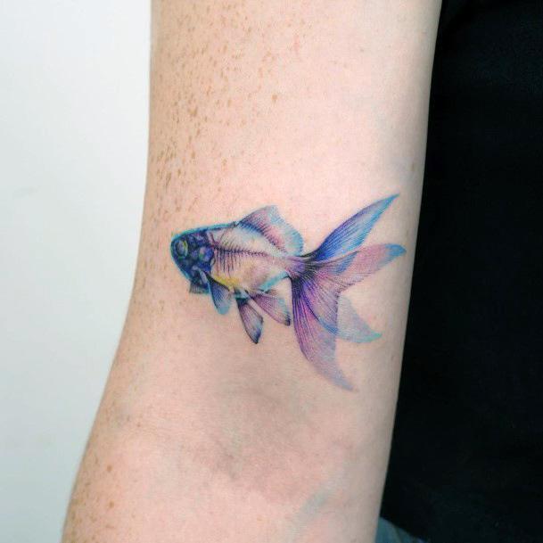 Astonishing Goldfish Tattoo For Girls