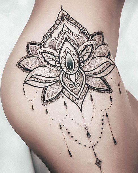 Astonishing Hip Tattoo For Girls Ornate