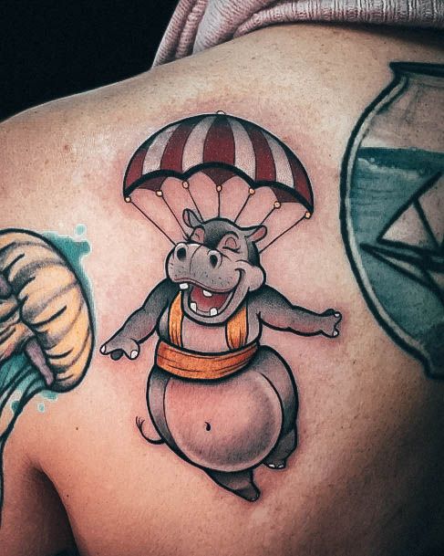 Astonishing Hippo Tattoo For Girls