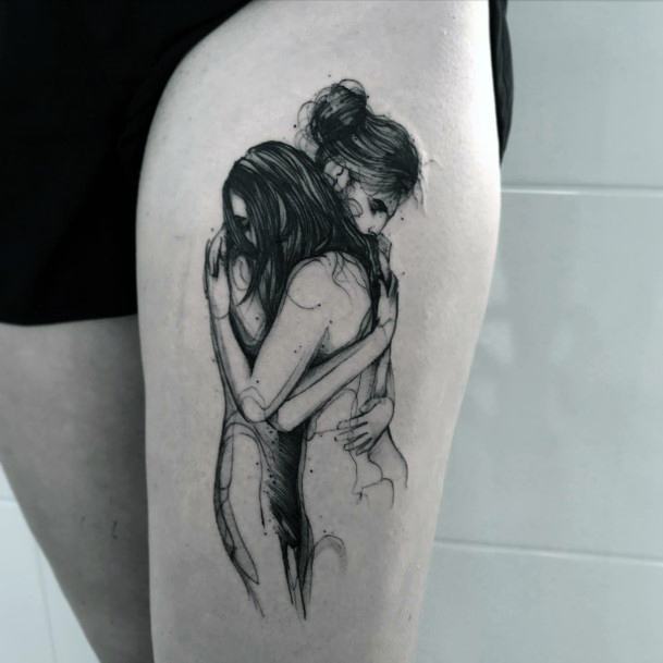 Astonishing Hug Tattoo For Girls