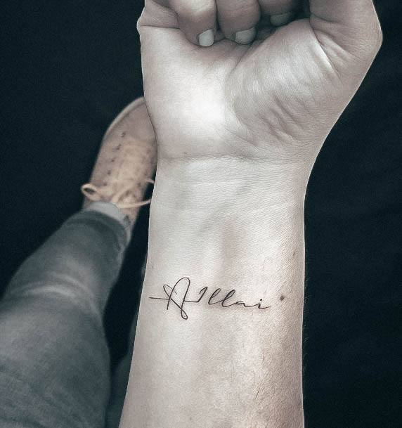 Astonishing Kids Name Tattoo For Girls Cursive Script Wrist