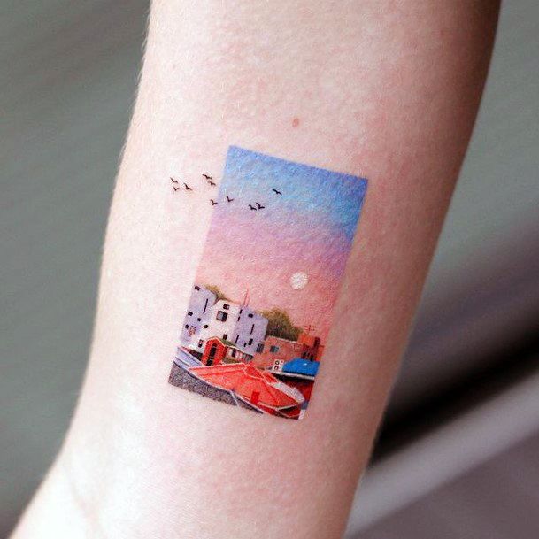 Astonishing Landscape Tattoo For Girls