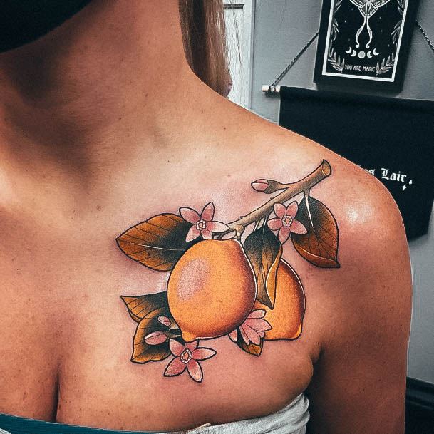 Astonishing Lemon Tattoo For Girls