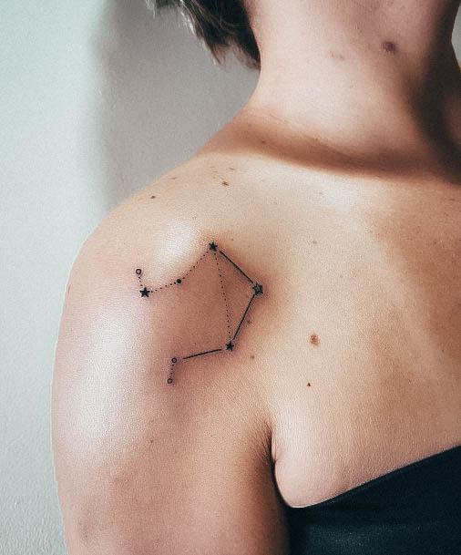 Astonishing Libra Tattoo For Girls Small Constellation Shoulder Front