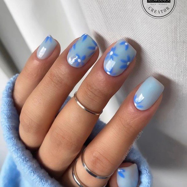 Astonishing Light Blue Nail For Girls