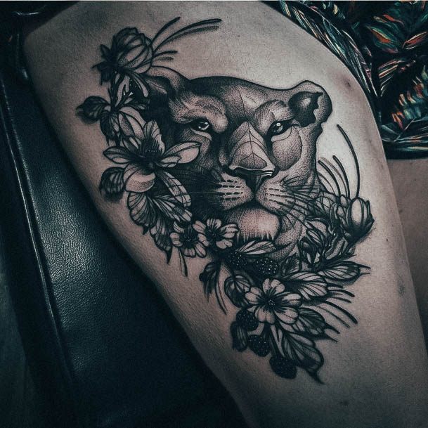 Astonishing Lioness Tattoo For Girls