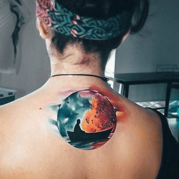 Astonishing Moon Tattoo For Girls