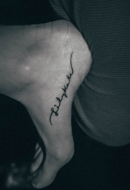 Astonishing Name Tattoo For Girls Foot