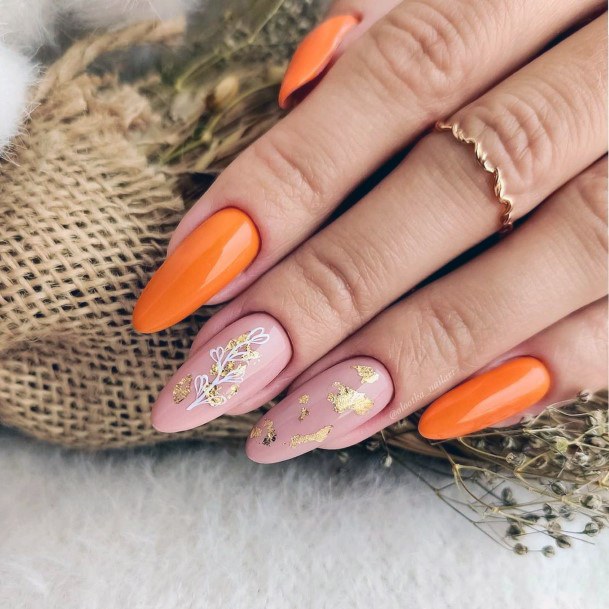 Astonishing Orange Nail For Girls