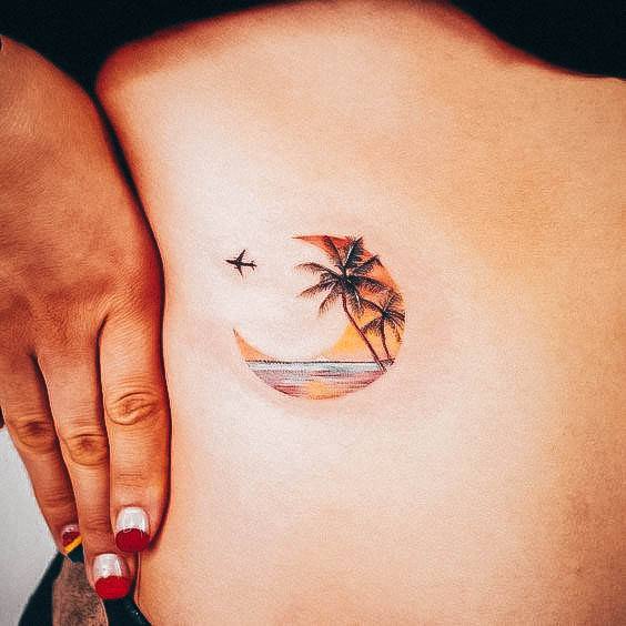 Astonishing Palm Tree Tattoo For Girls Side Ribs