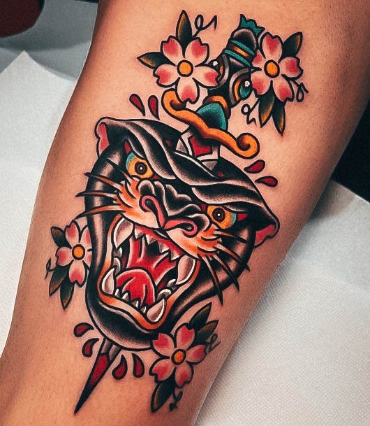 Astonishing Panther Tattoo For Girls