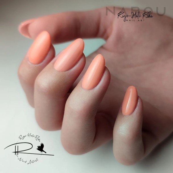 Astonishing Peach And Pink Nail For Girls