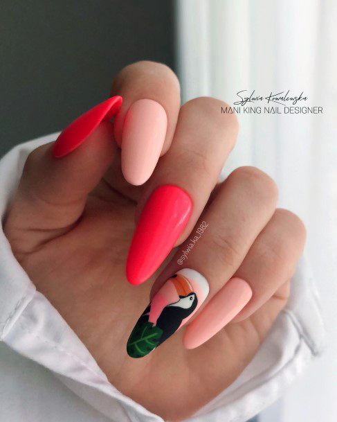 Astonishing Pink Summer Nail For Girls