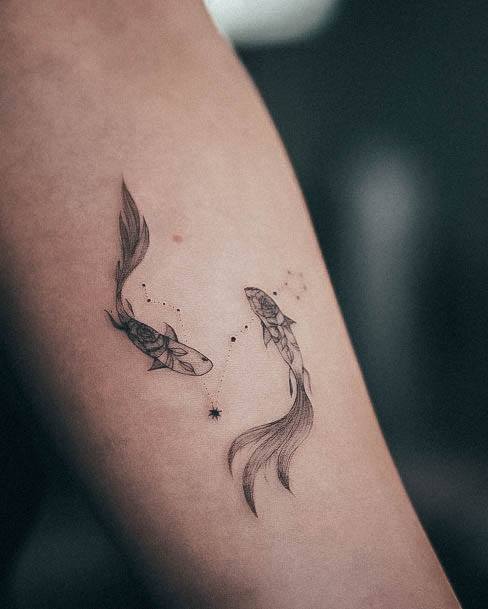 Astonishing Pisces Tattoo For Girls Constellation Stars