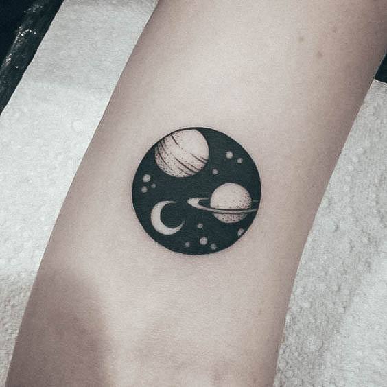 Astonishing Planet Tattoo For Girls