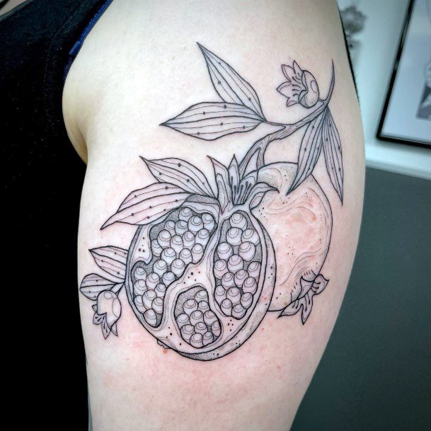 Astonishing Pomegranate Tattoo For Girls